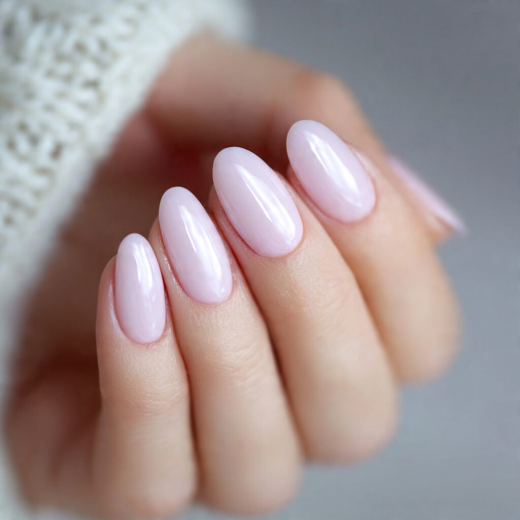 milky pastel pink nails soft tinted milk