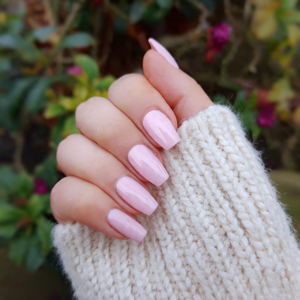 milky pink acrylics soft fresh always polished
