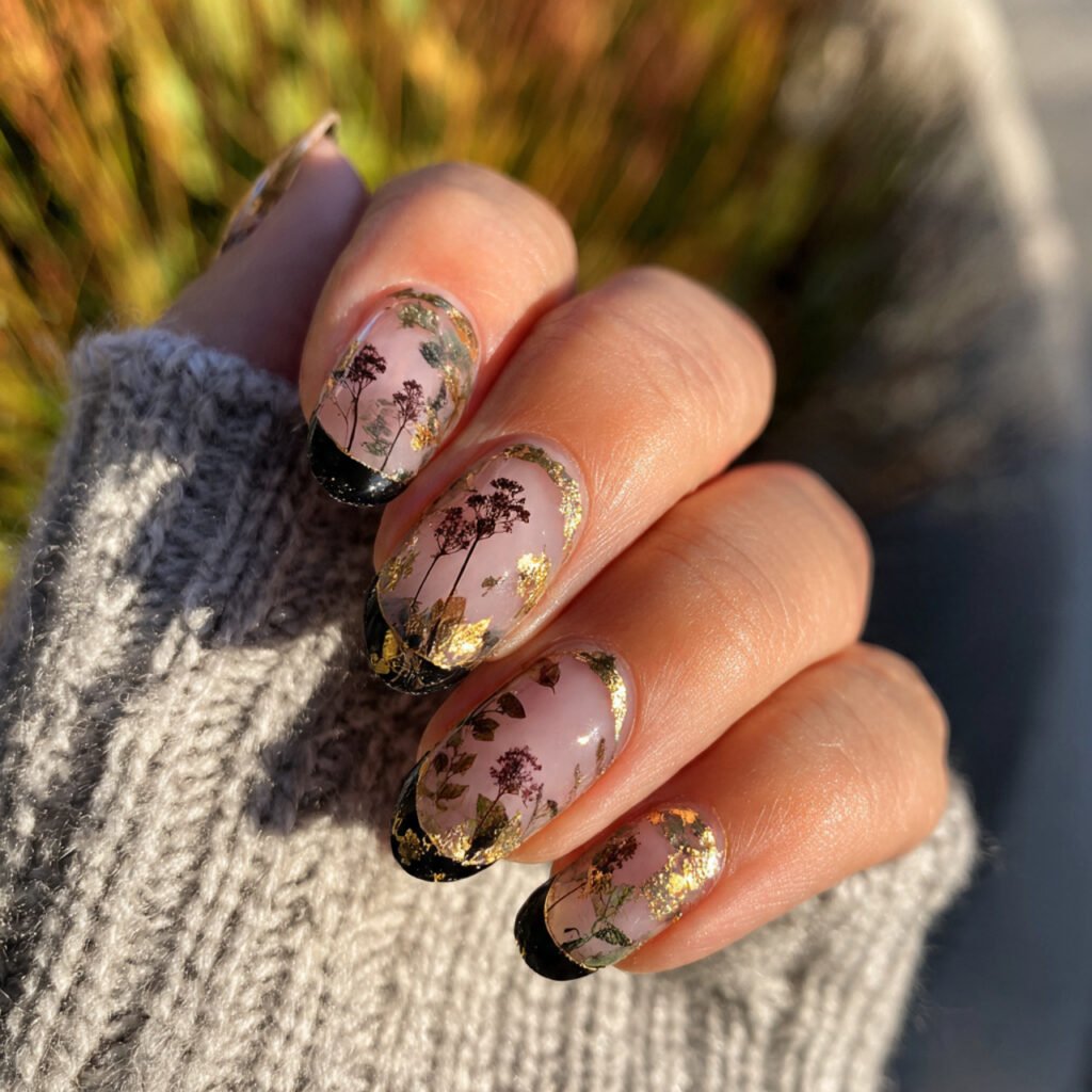 minimalist negative space nails nature looks nails