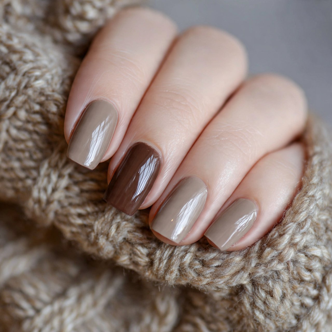 mocha latte neutrals natural nails