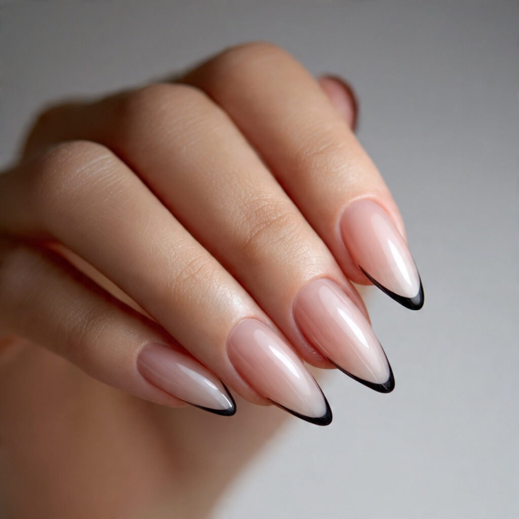 nails on micro french stiletto clean minimal