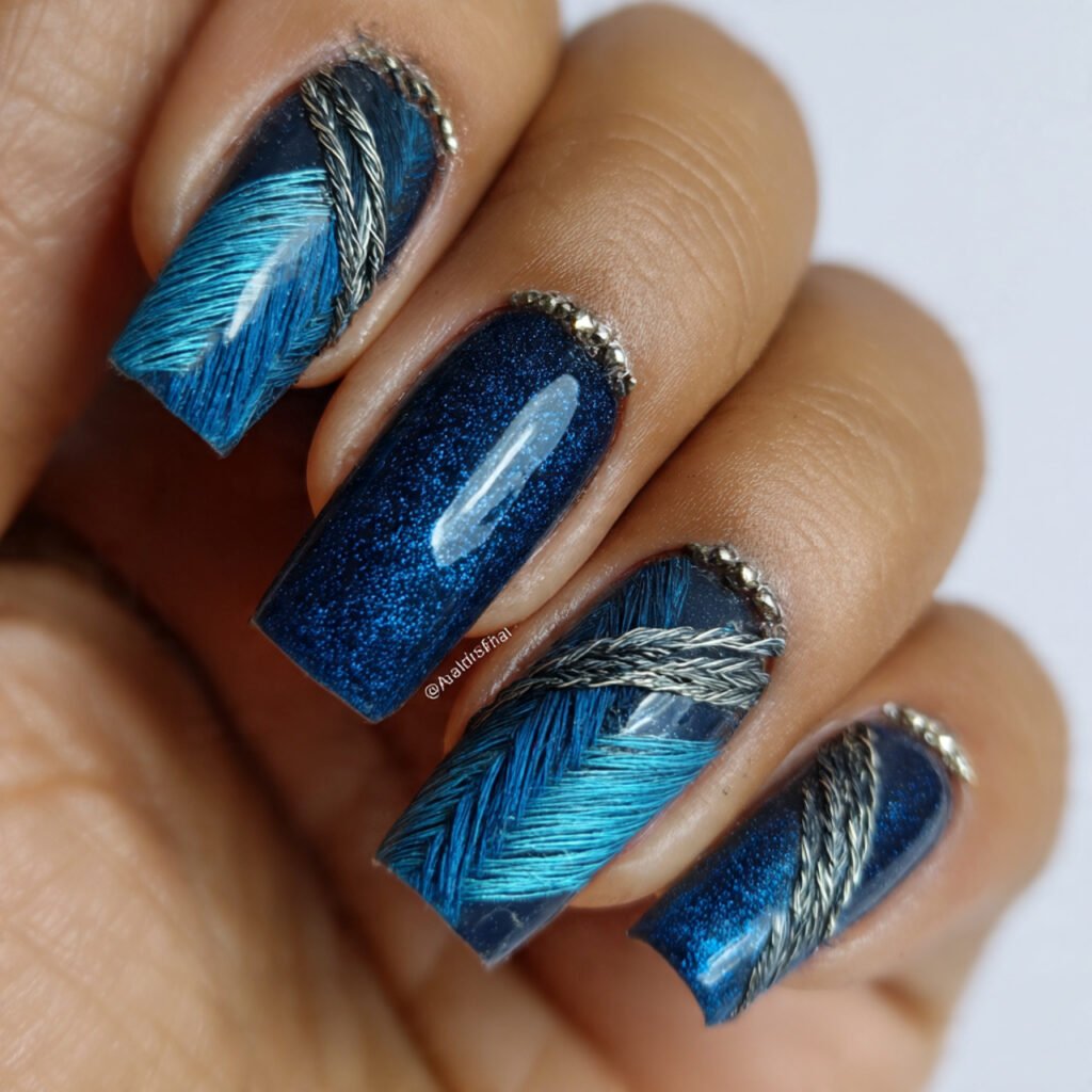 navi braid inspired line art blue base