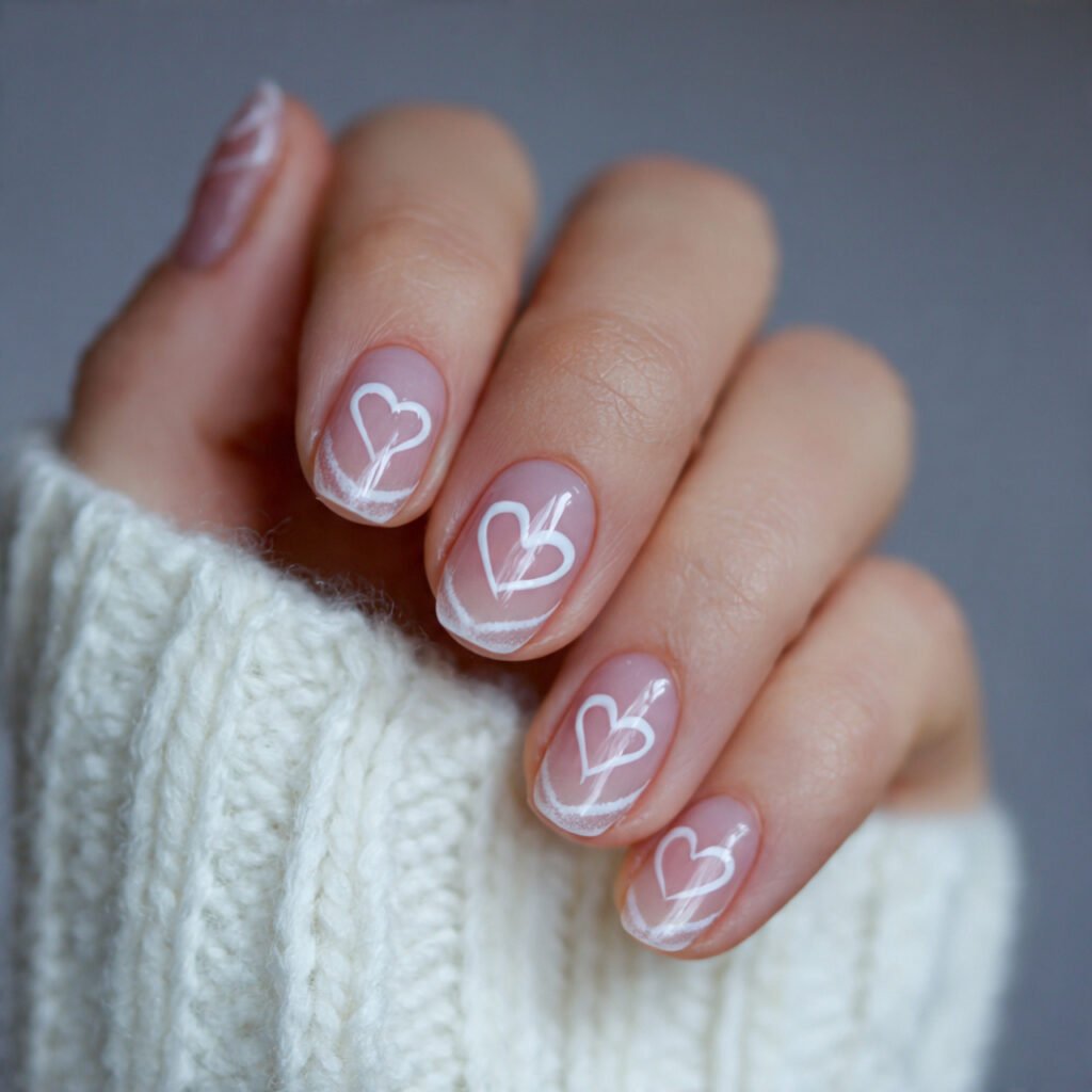 negative space heart outline barely there very