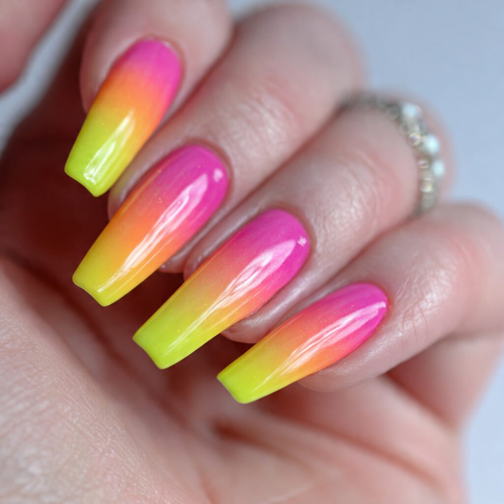 neon ombre swag nails nature looks nails