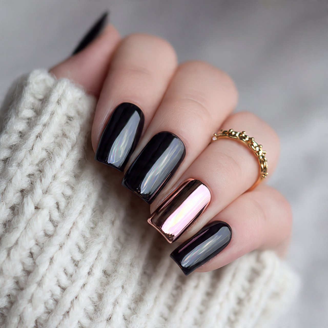 nude base statement ring finger nail 1