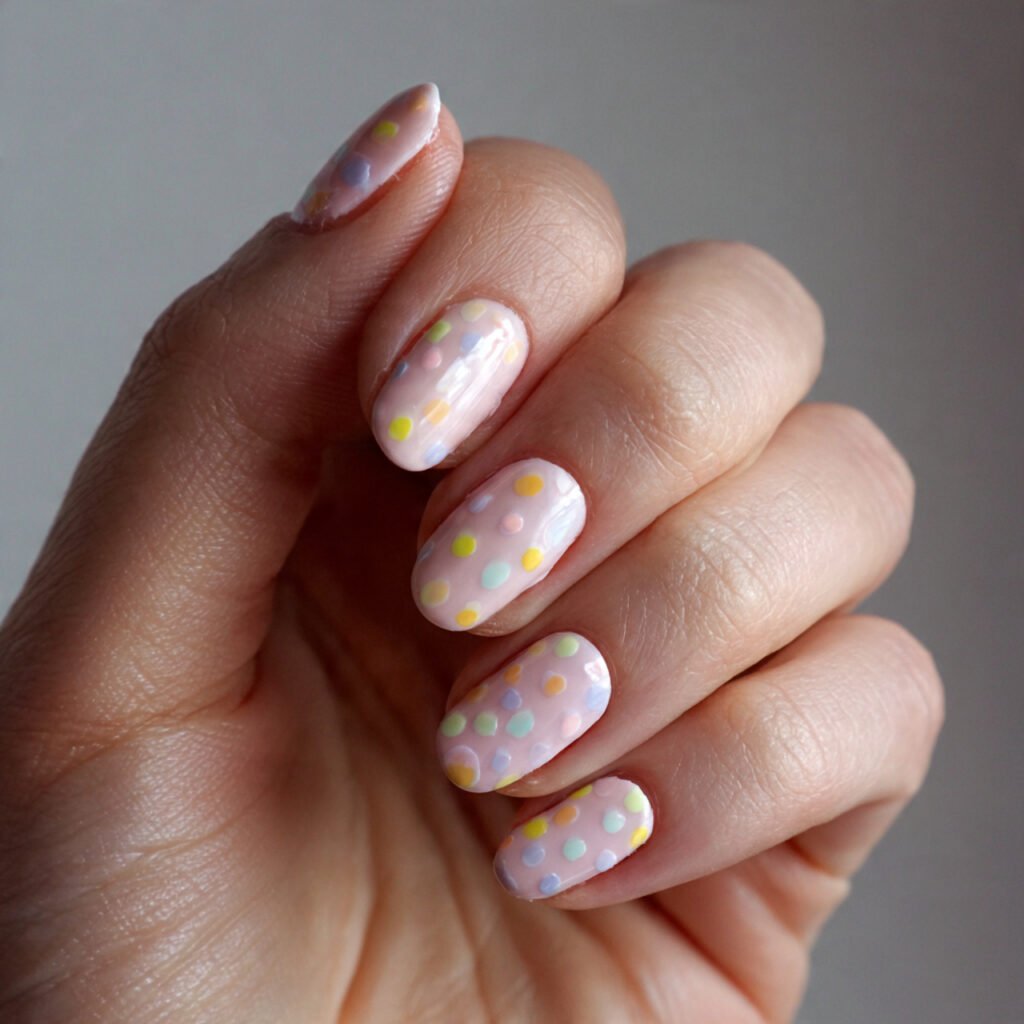 pastel dot nails simple playful very wearable