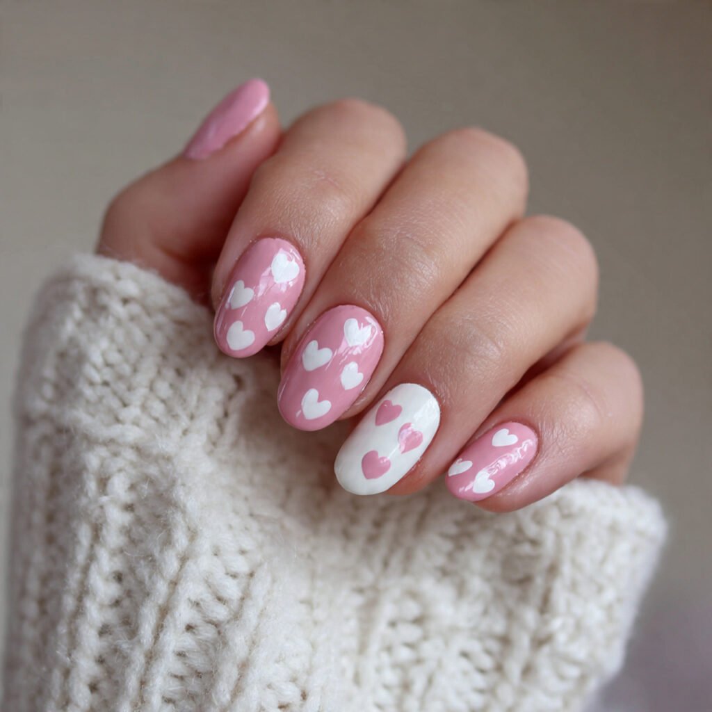 pastel pink and white hearts decent looks