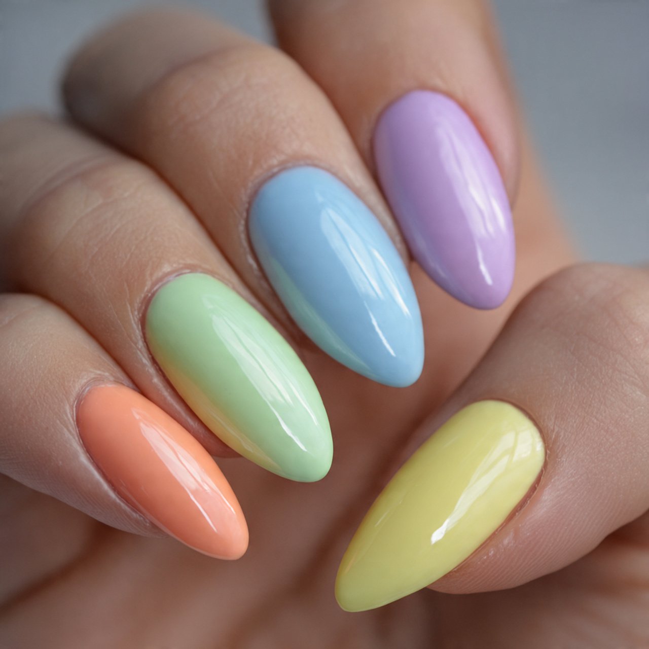 pastel skittle set one pastel per nail