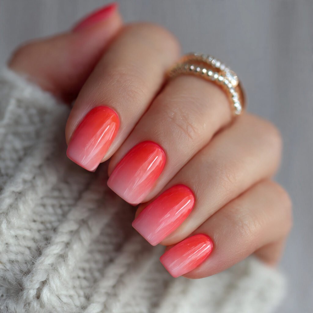peach to coral ombre attractive looks nail