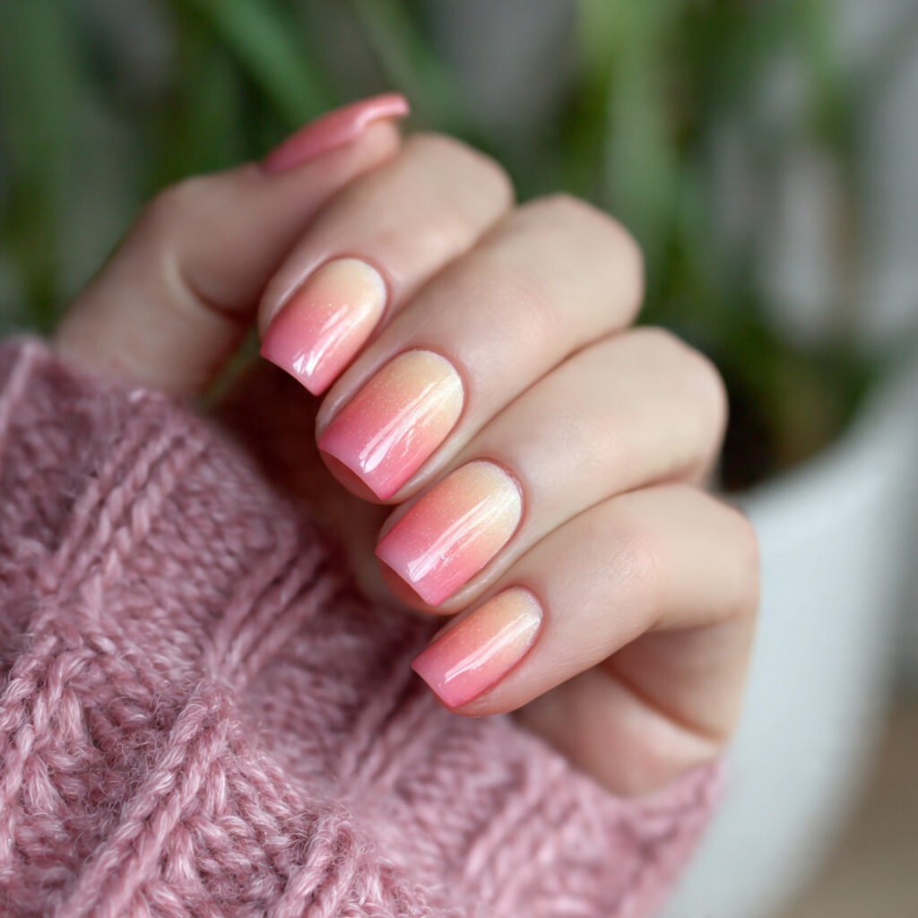 peachy ombre soft gradient fade nature looks