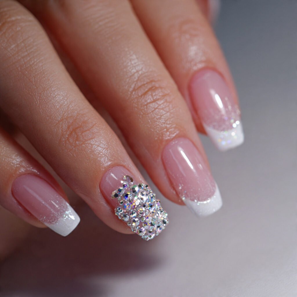 petite swarovski accent nail decent nails art