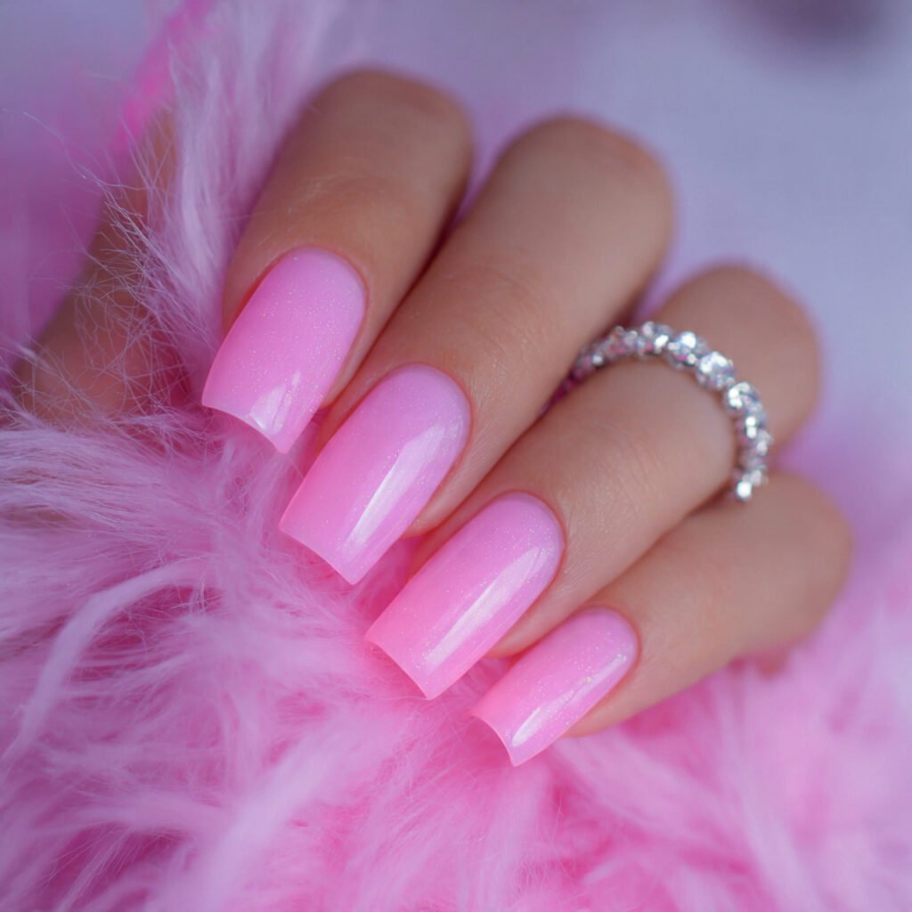pink aura nails soft focus glow nature