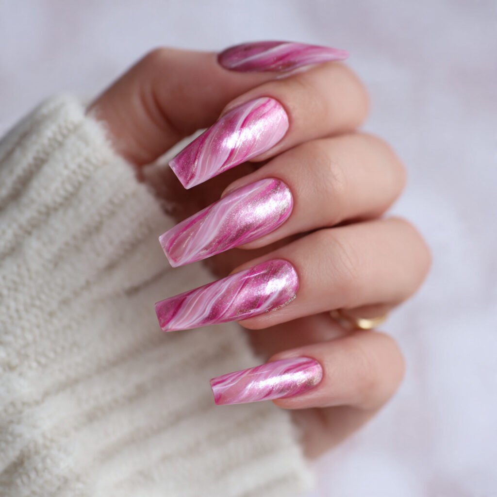 pink cat eye nails soft glam natural
