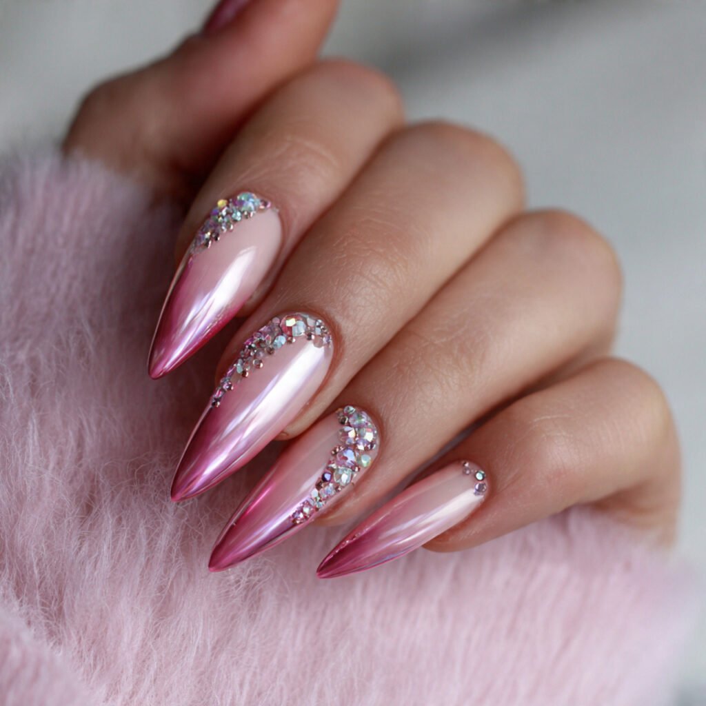 pink chrome tips subtle statement nature looks