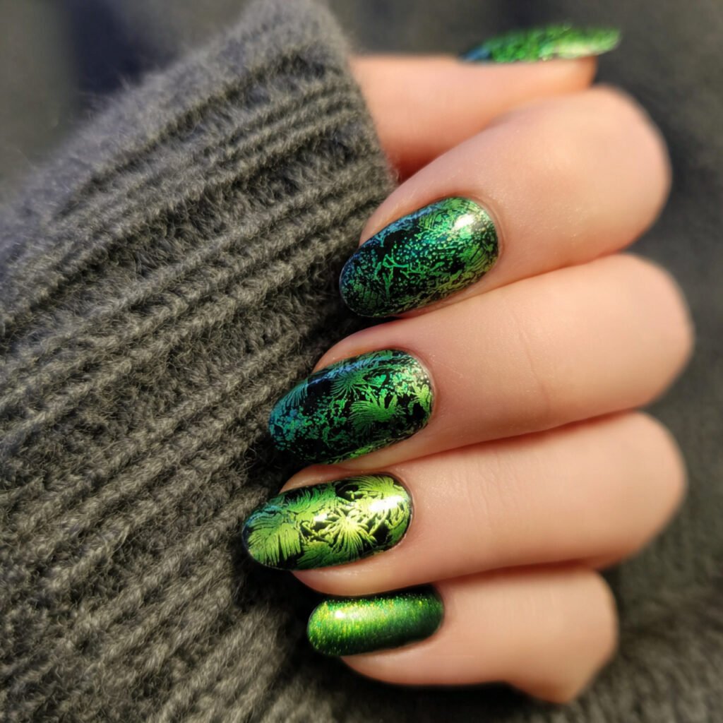 poison green nails decent looks nails