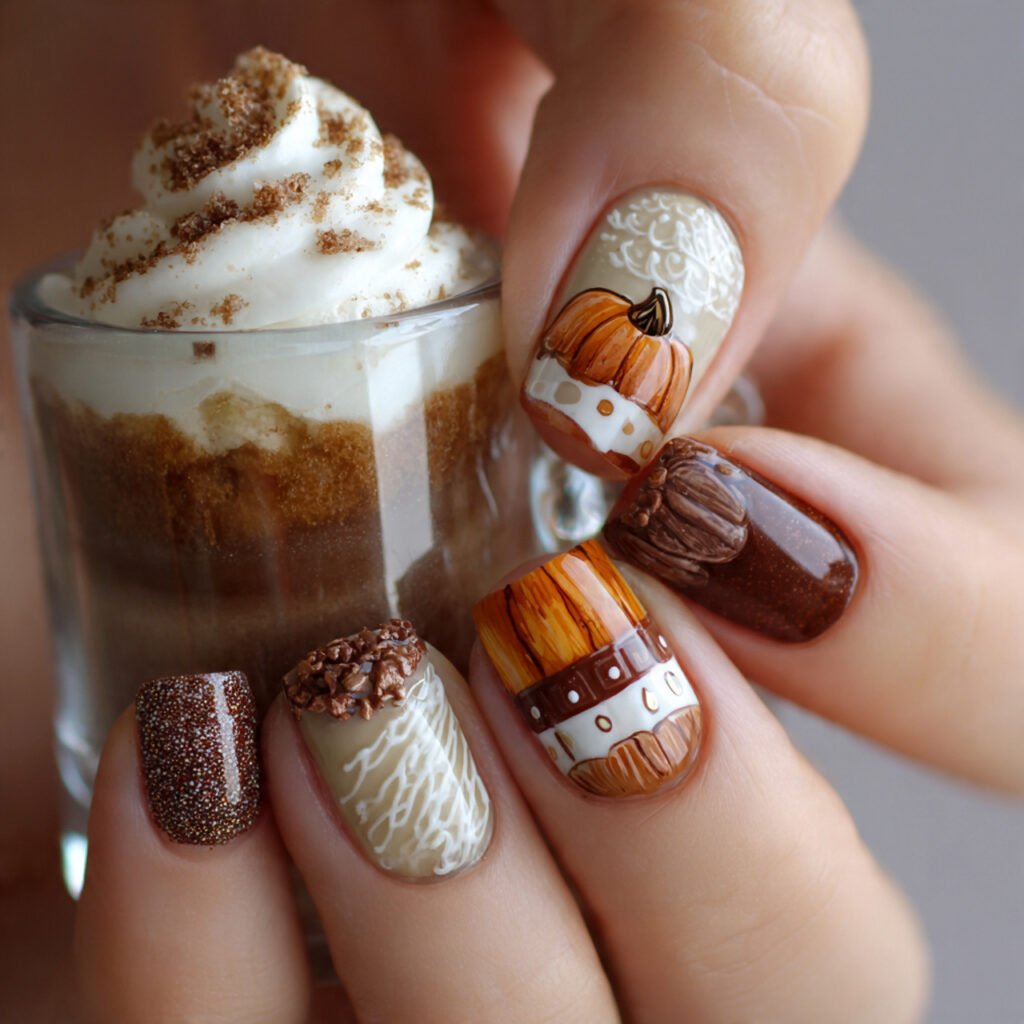 pumpkin spice latte nails cool looks nails