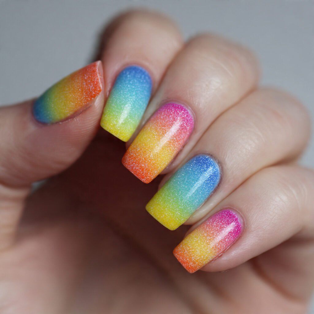 rainbow ombre decent looks nails