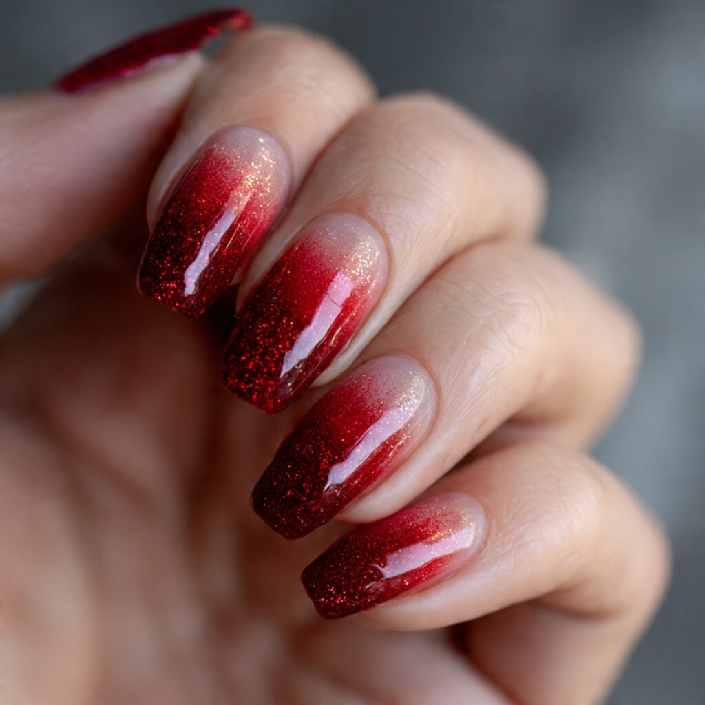 red glitter fade sparkle where it matters
