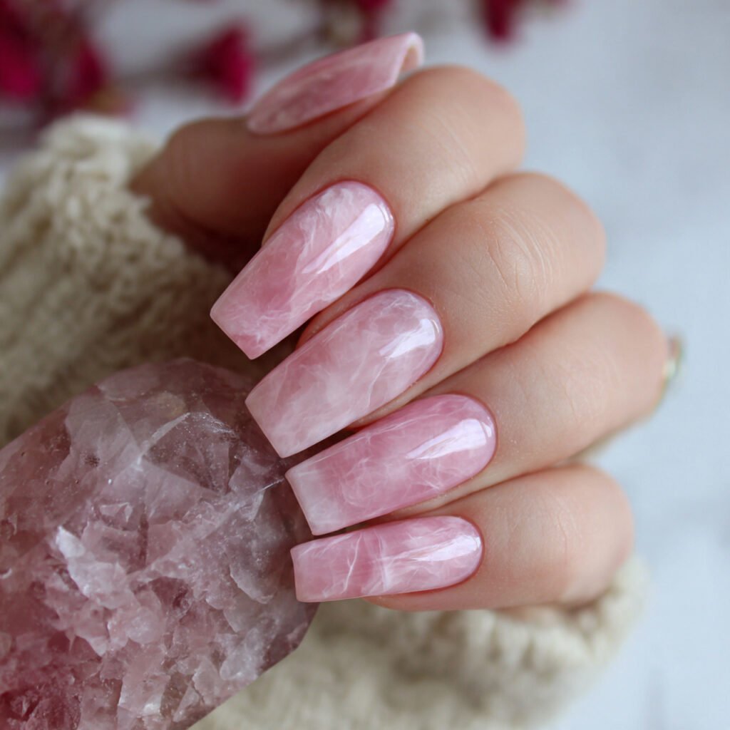 rose quartz marble soft pink stone effect