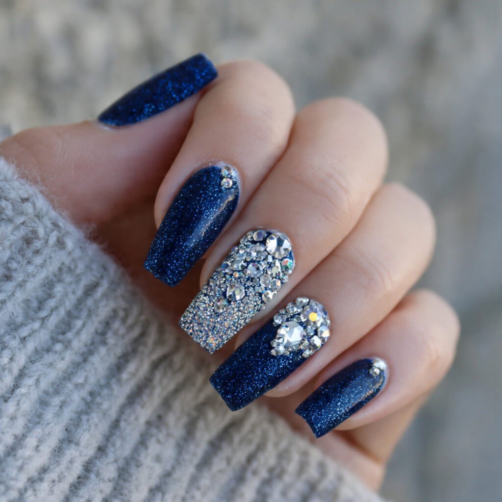 sapphire diamond inspired nails decent nails