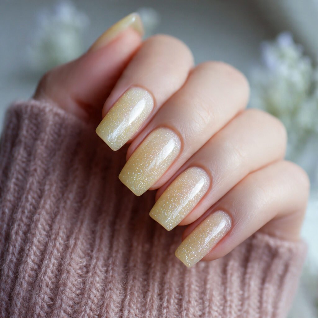 soap nails with baby shimmer natural