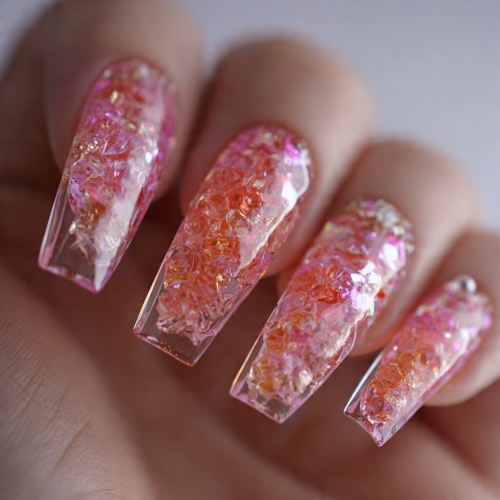 soap nails with glass finish