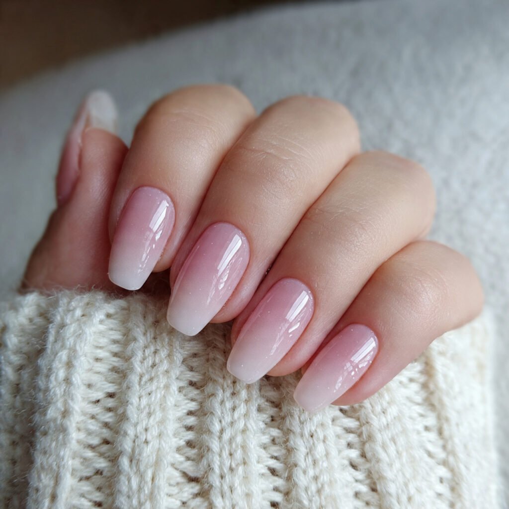soft ombre fade nail design