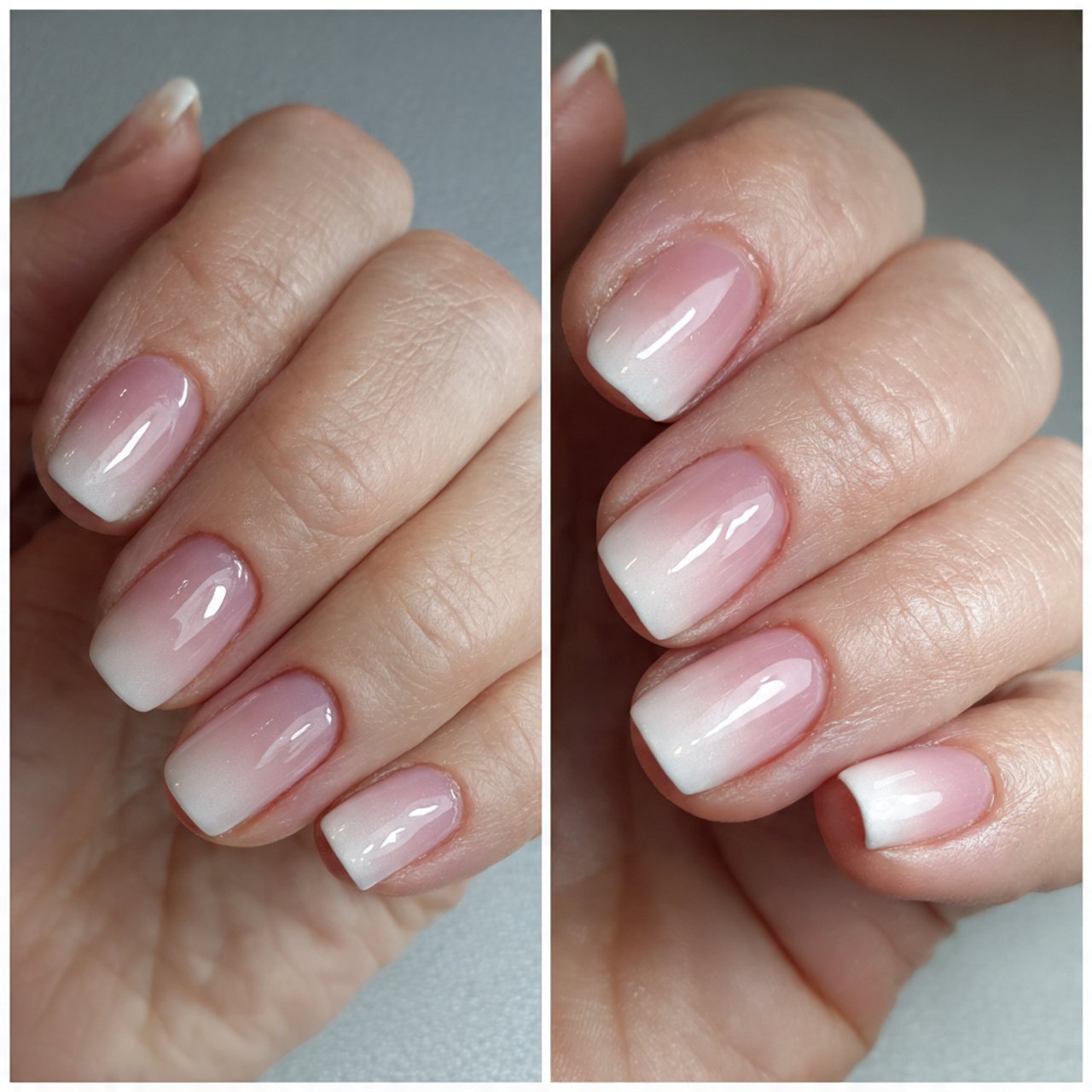 soft ombre fade nude to white or blush to pink natural