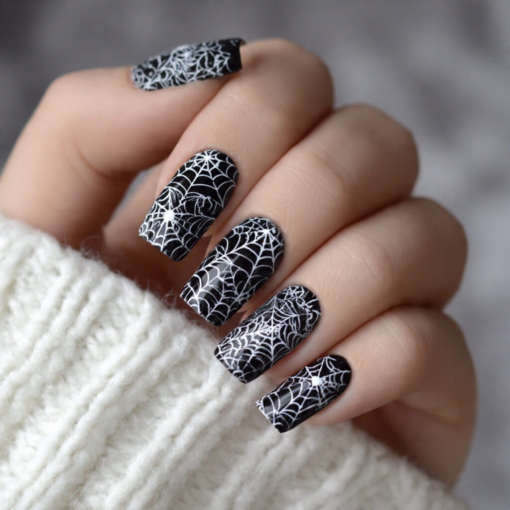 spooky spider webs cool looks nails