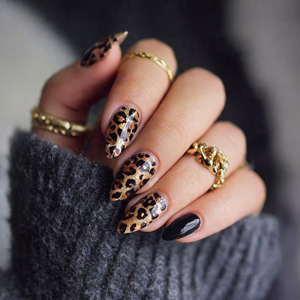 swag nails with animal print accents attractive