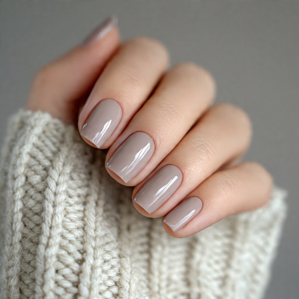 taupe gloss chic nails cool clean