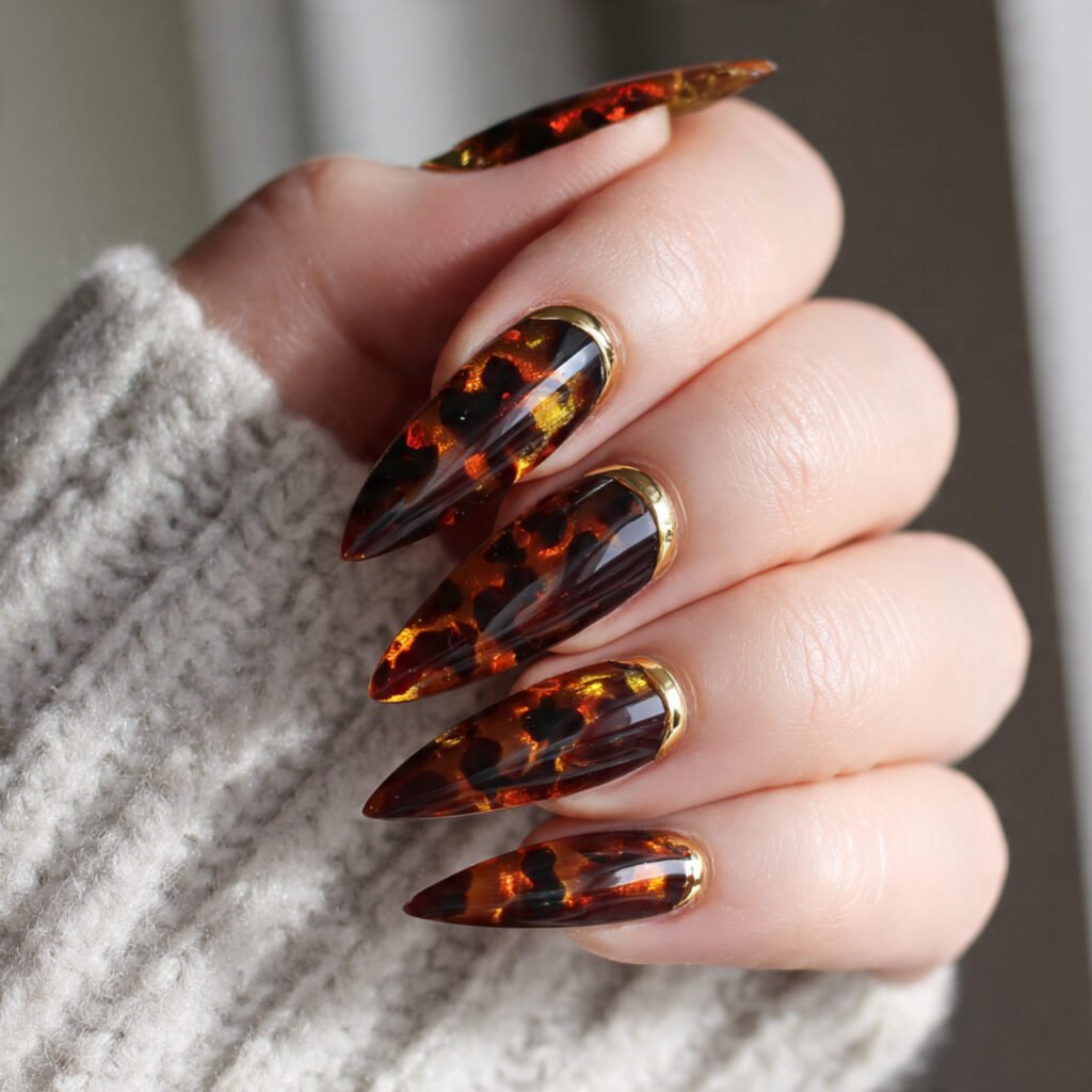 tortoiseshell accent stiletto designer vibe nature looks
