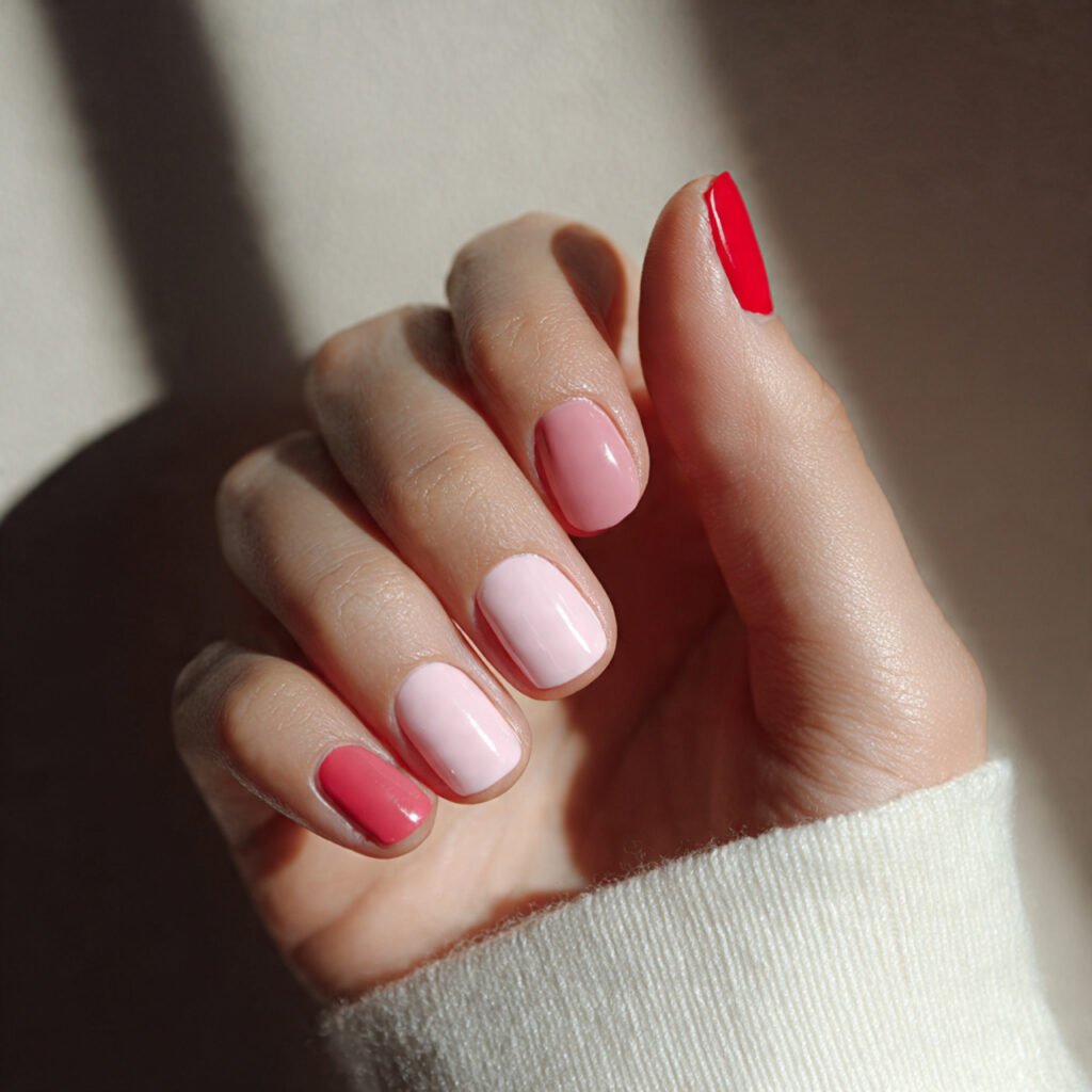 two tone pink color block modern editorial