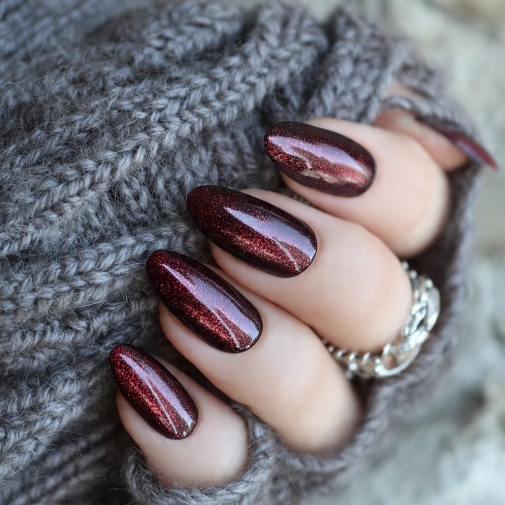velvet burgundy magnetic cat eye attractive look nails