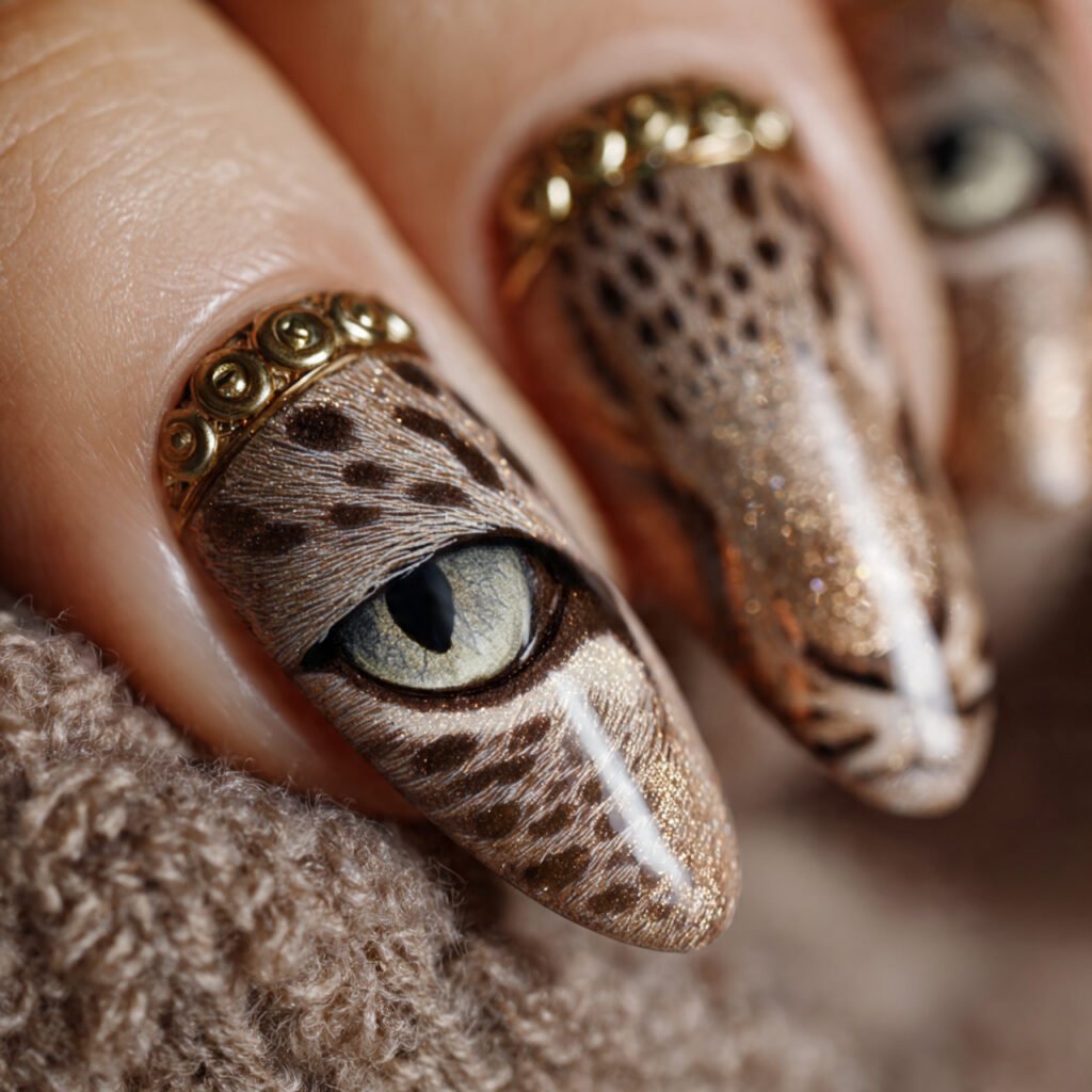 velvet cat eye nail art natural