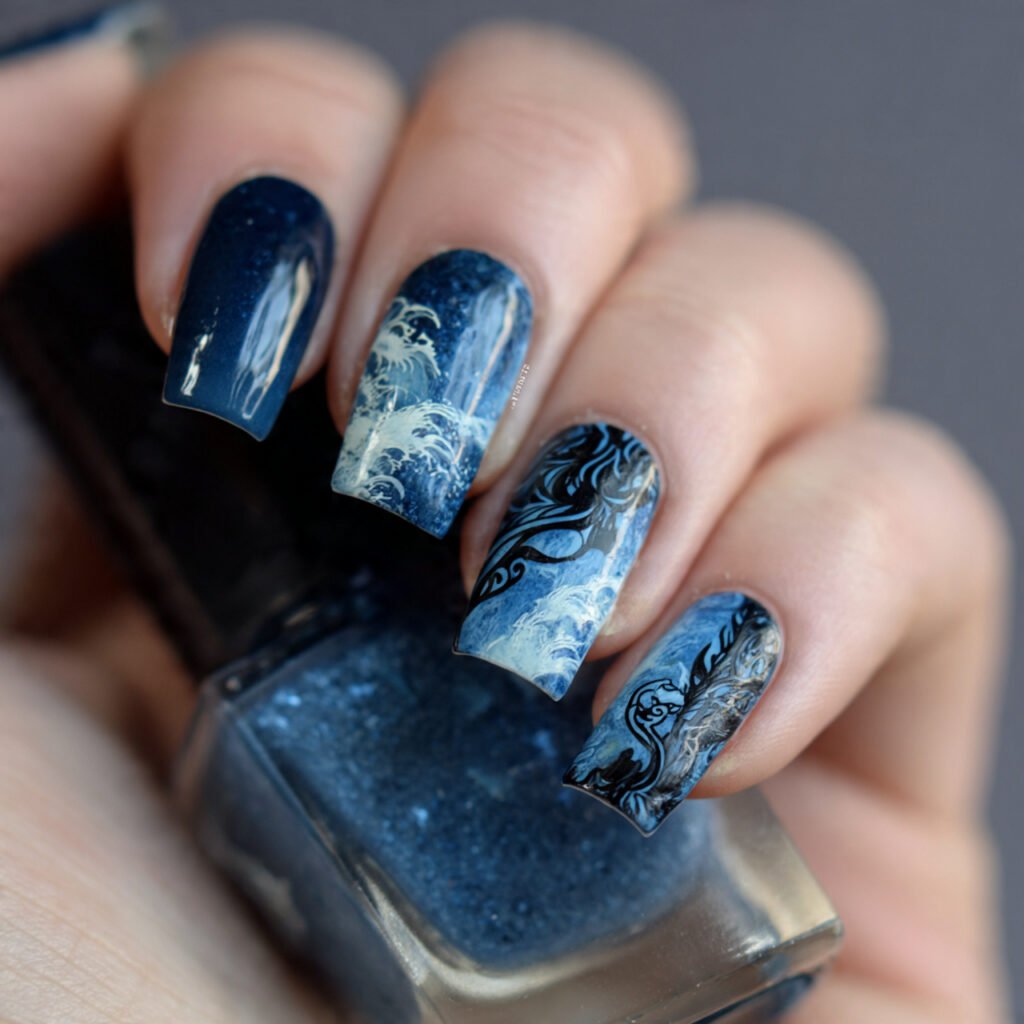 water tribe blues matte gloss contrast