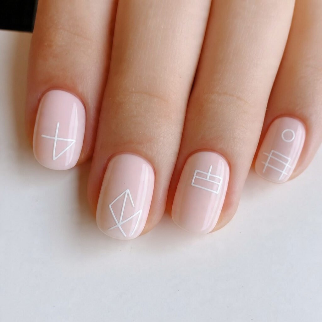 white line art over nude minimal graphic 2