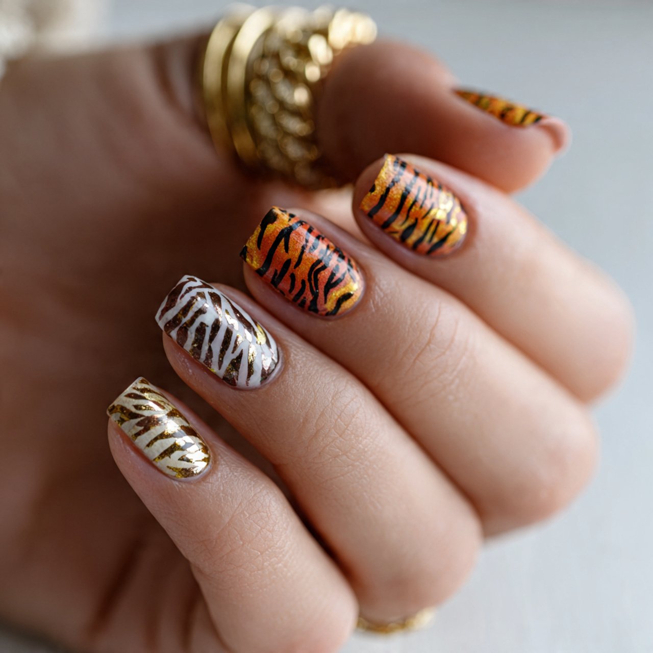 abstract animal print attractive look nails