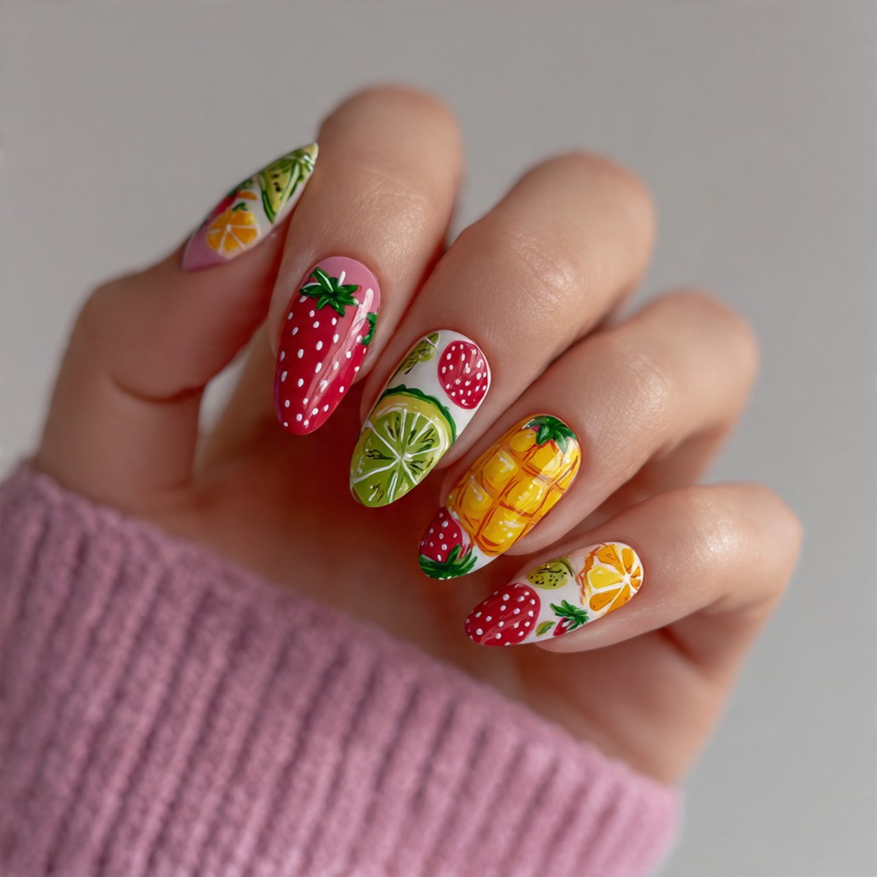 attractive fruit inspired nails