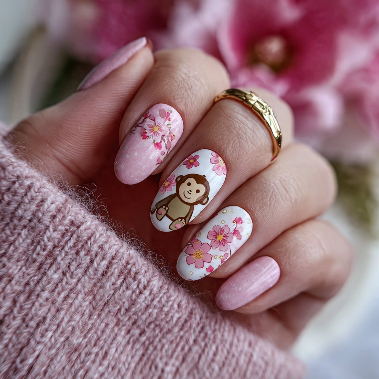 baby monkey pastel set soft sweet