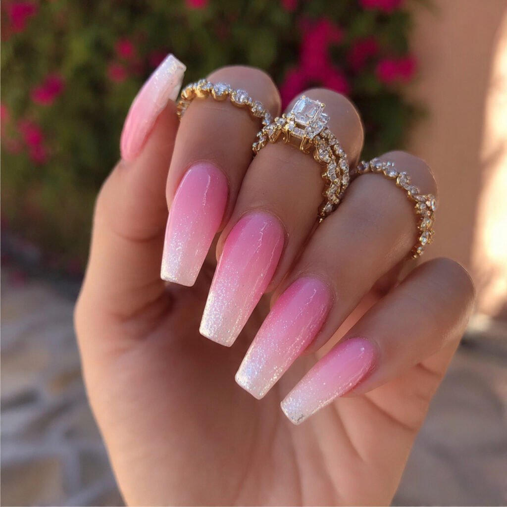barbie pink ombre attractive nails