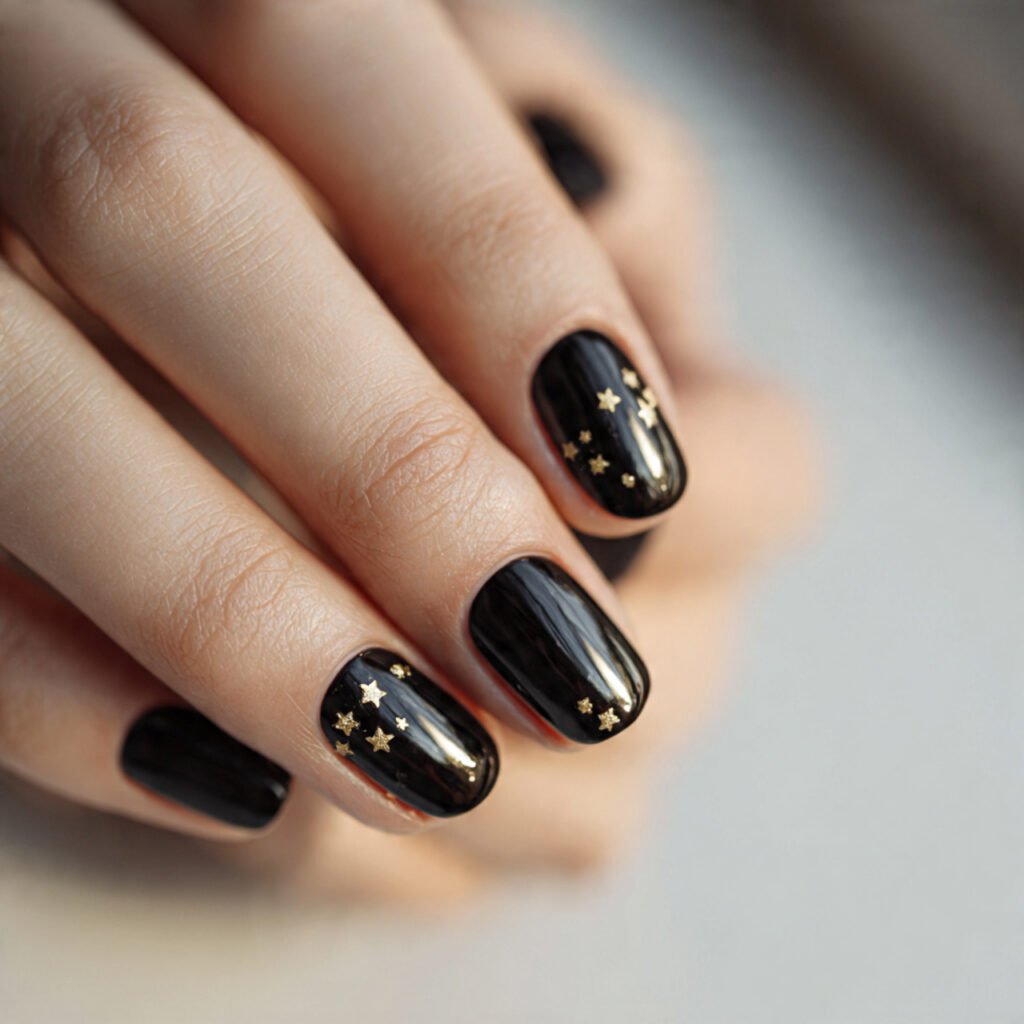 base single gold star accent attractive nails