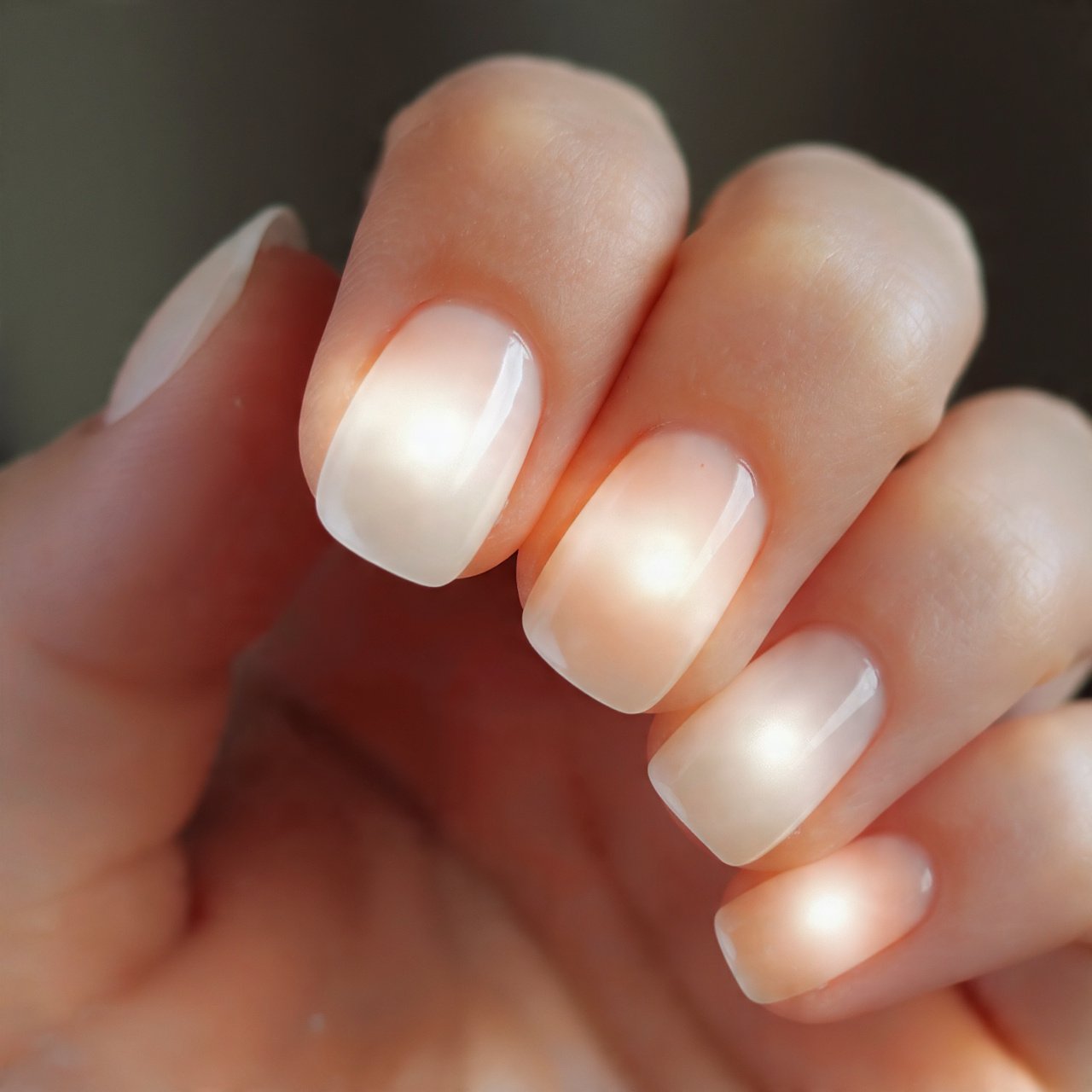 beige aura nails soft glow center nature looks nai