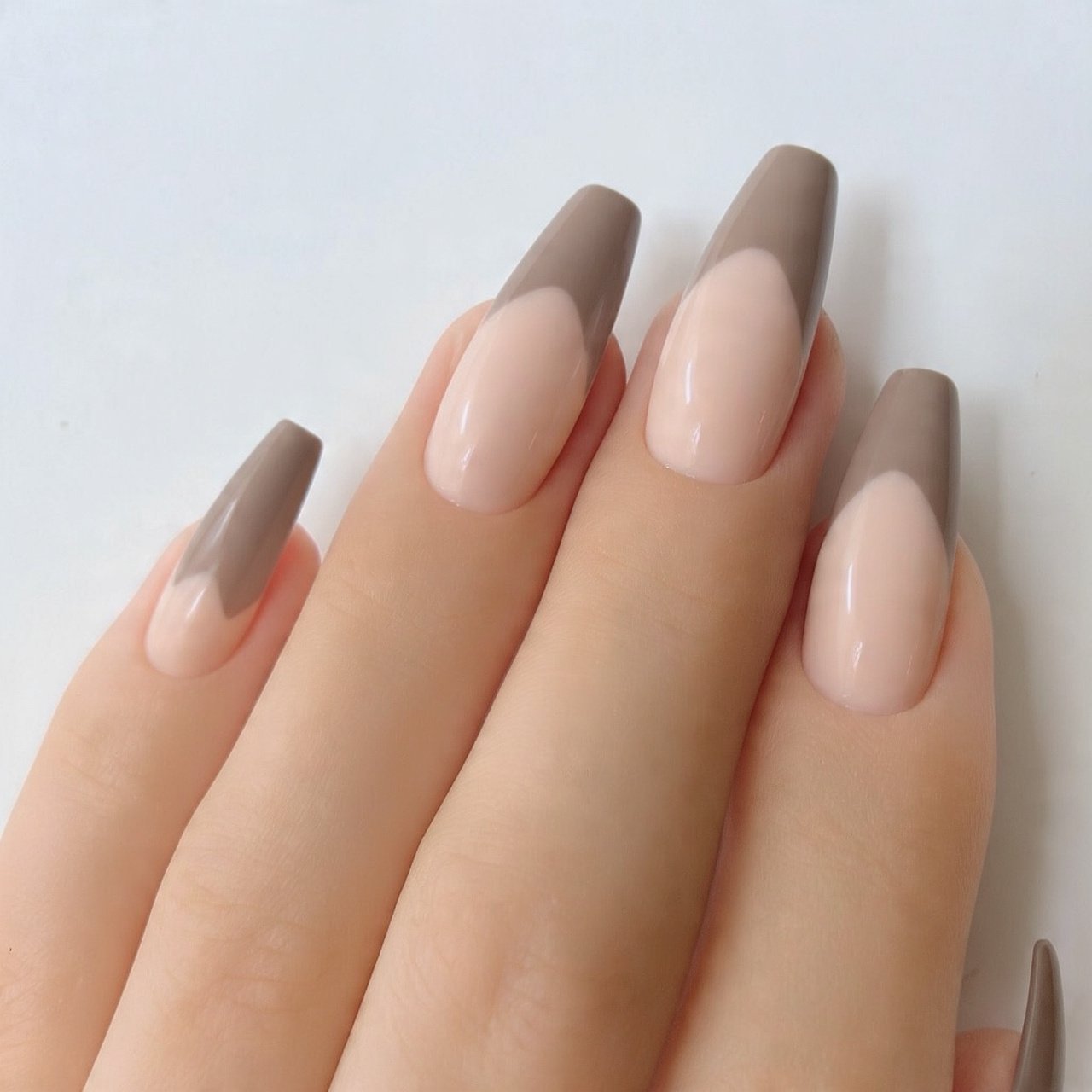 beige contour nails shaded sides for length attrac