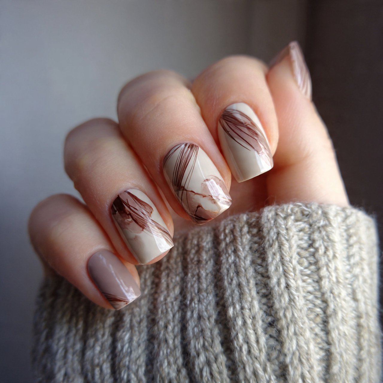 beige swirl art cream ivory ribbons attractive nai