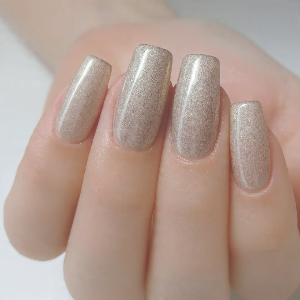 beige velvet magnetic finish attractive nails