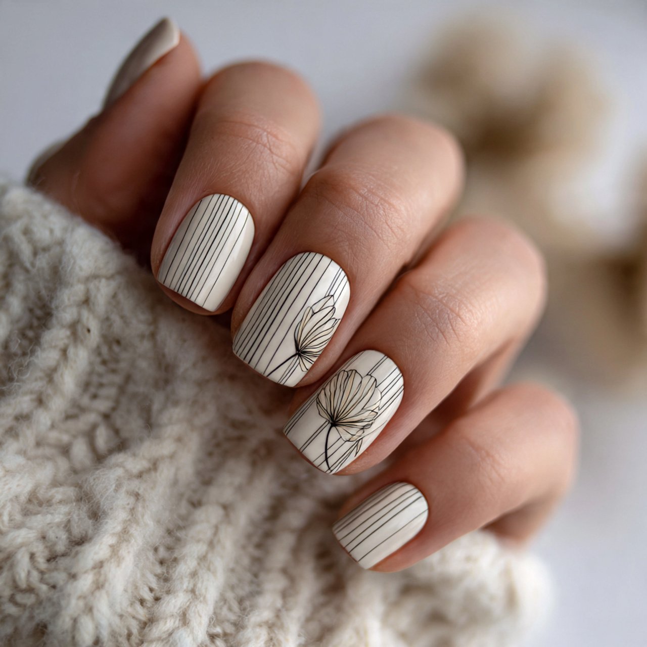 beige with fine line art minimal abstract attracti