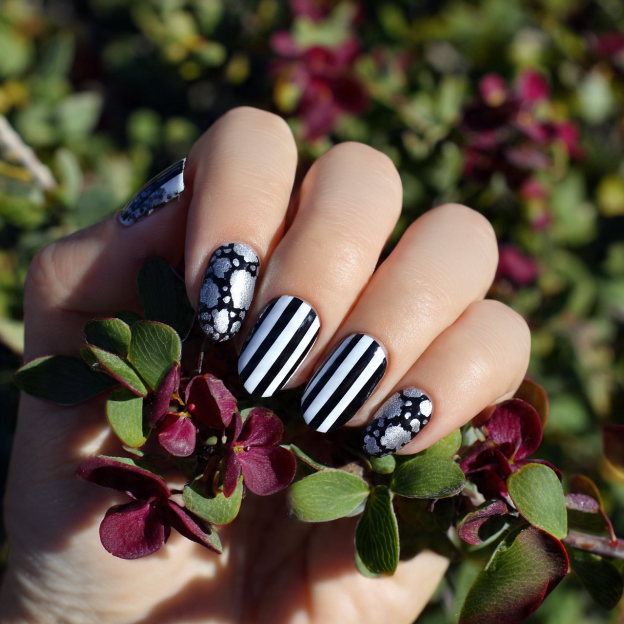 black and white stripes with a twist nature look n