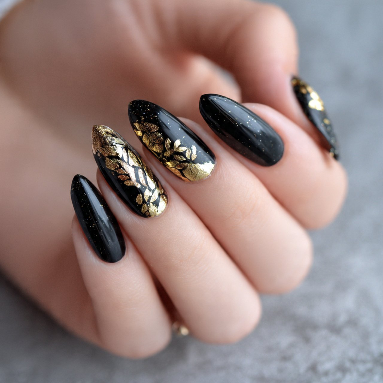 black base with gold foil accents attractive