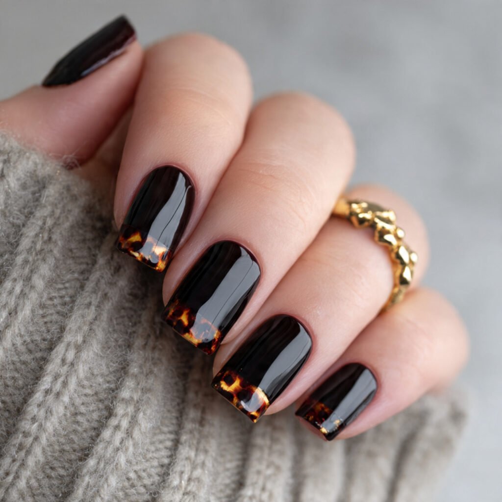 black tortoiseshell accent warm trendy unexpected attractive